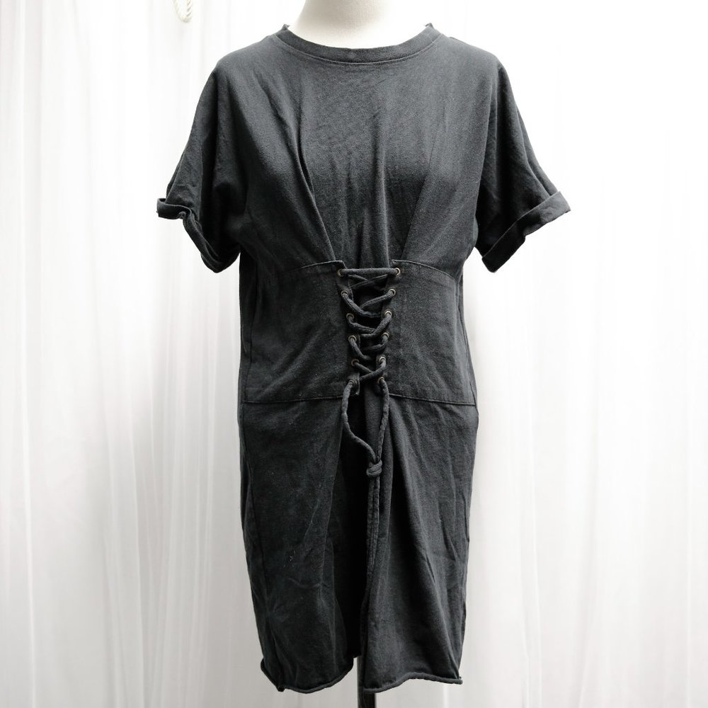 Stylish Corset Style Lace Up T-Shirt Dress